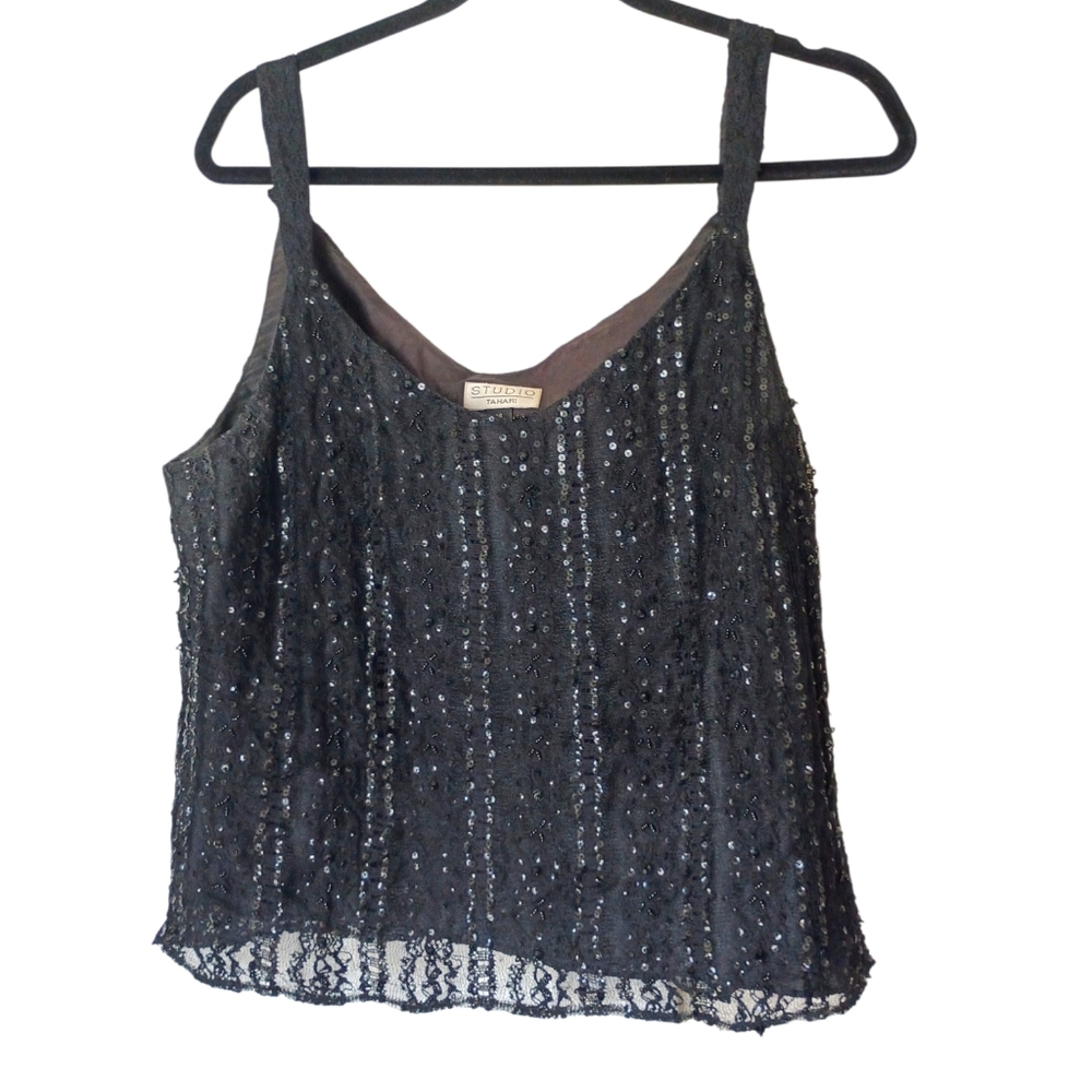 Express Black Sequin Camisole Vintage Tahari